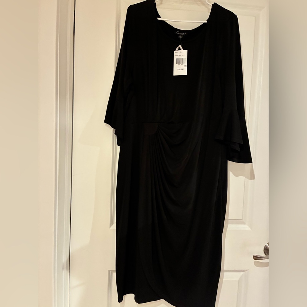 Connected Apparel Black Long Sleeve Dolman Dress